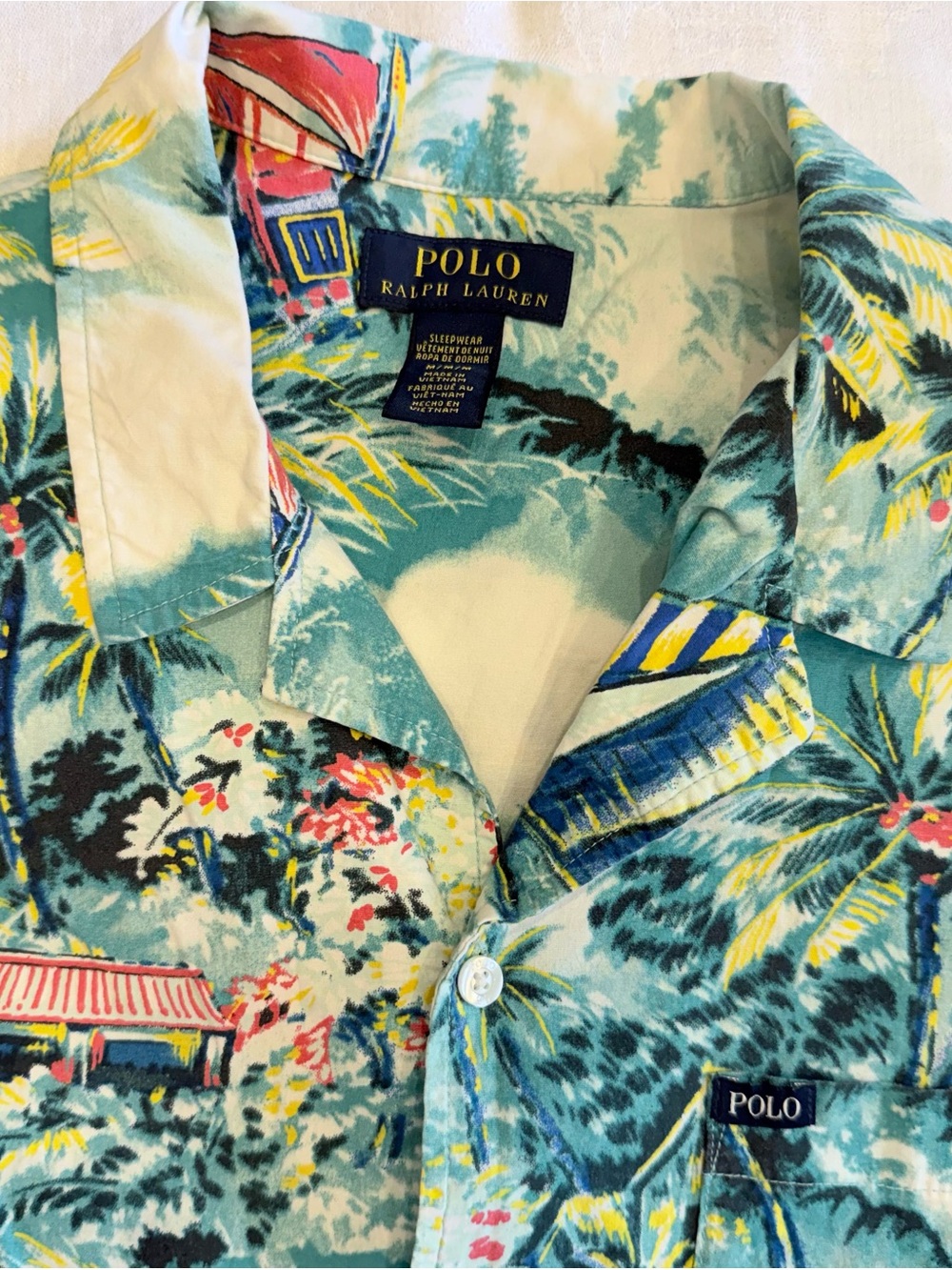 Polo Ralph Lauren Aloha Camp Button Down Shirt Men's Medium Hawaiian Tropical /F